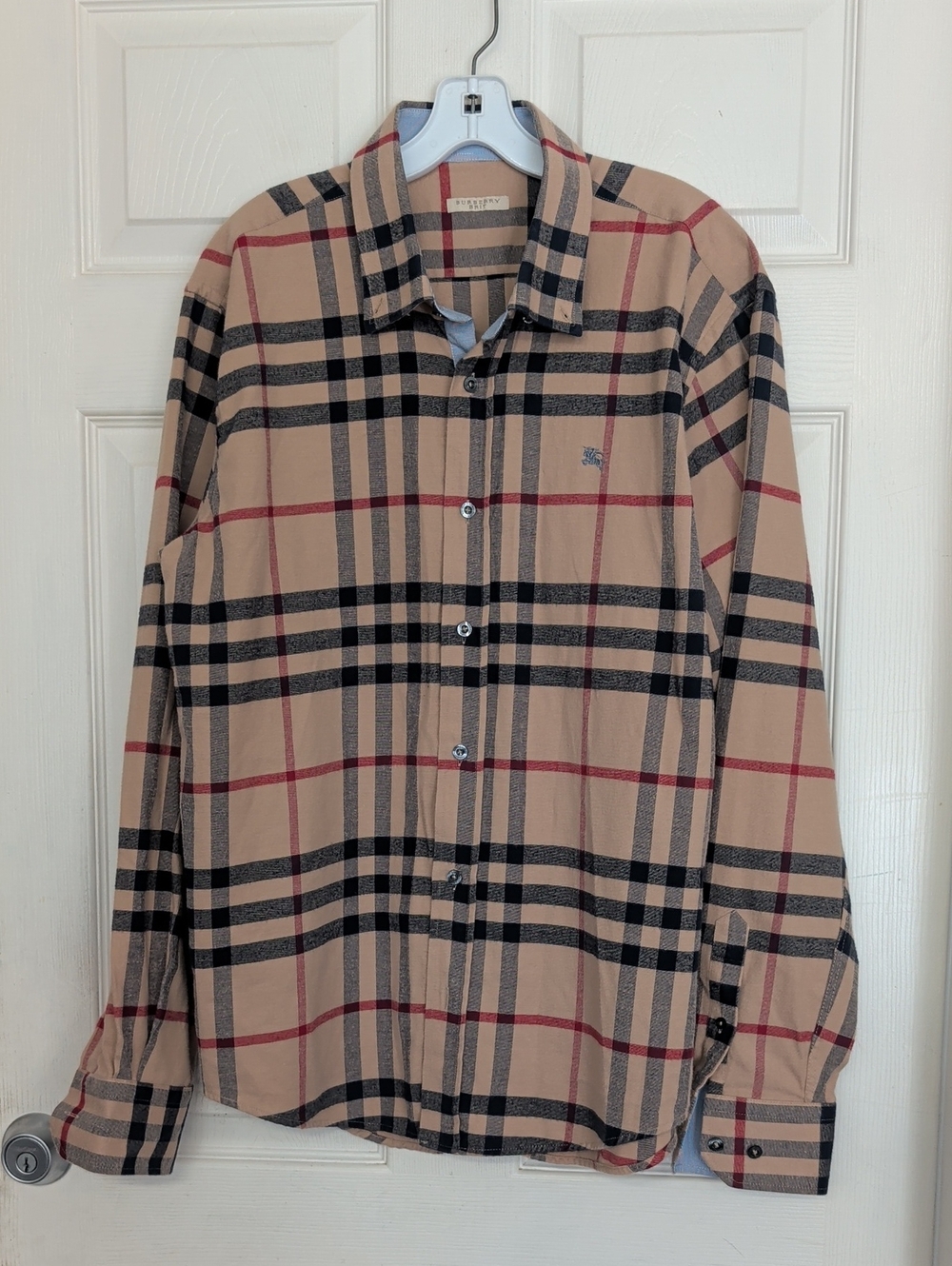 Burberry Nova Check Plaid Button Down Blouse Shirt Size XXL LARGE